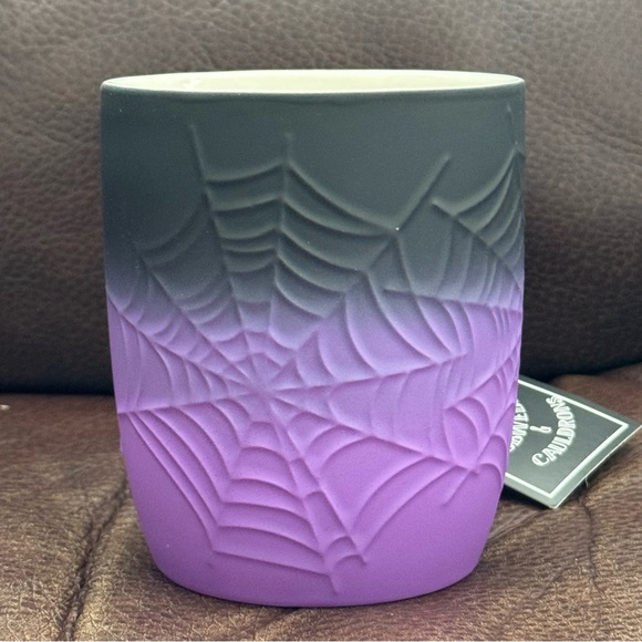 Purple and Black Spider Web Soft Touch Halloween Mug - Cobwebs and Cauldrons - Picture 7 of 9